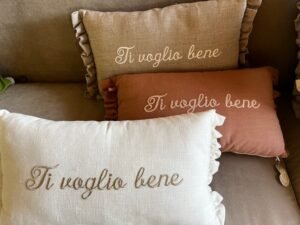 COUSSIN RECTANGLE "Ti Voglio Bene" "je t'aime"