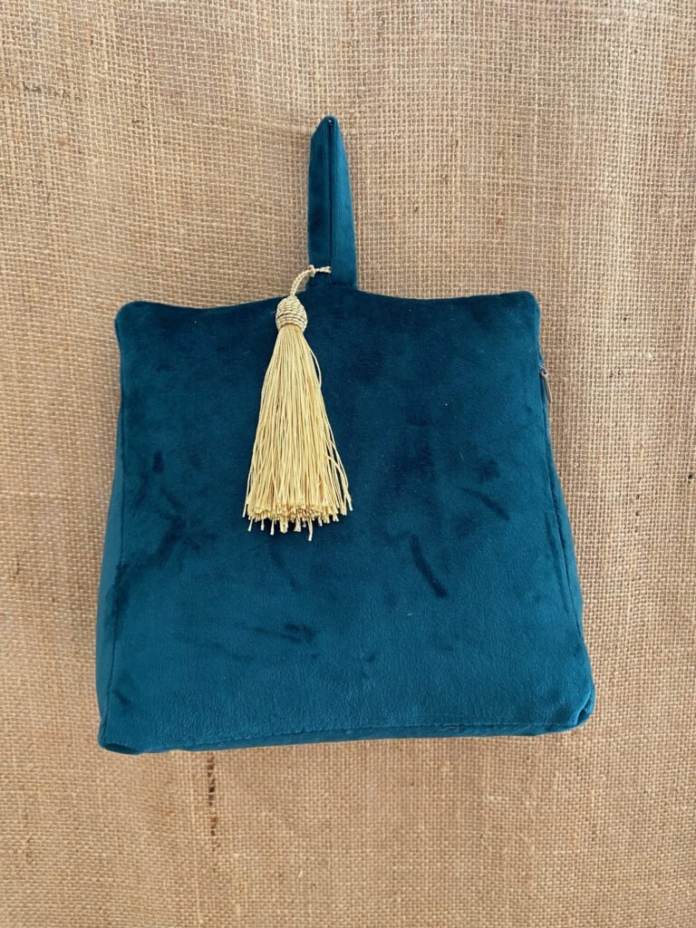 Cale Porte Velours bleu vert