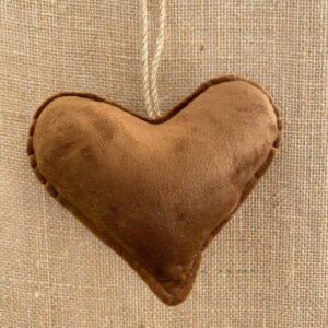 Décoration Cœur Velours Camel