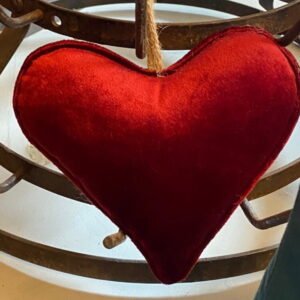 Décoration Cœur Velours Rouge