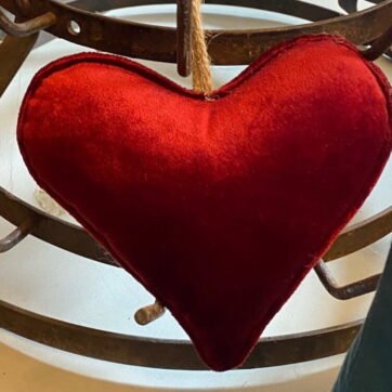 Décoration Cœur Velours Rouge