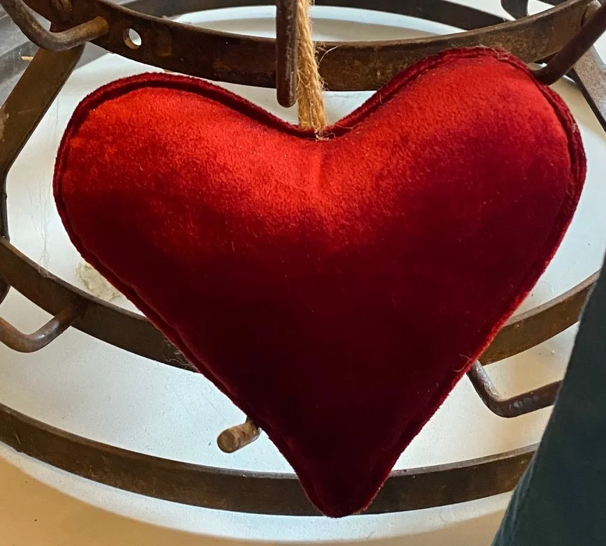 Décoration Cœur Velours Rouge