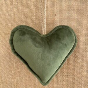 Décoration Cœur Velours vert