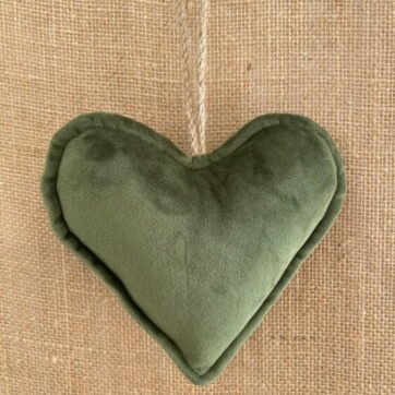 Décoration Cœur Velours vert