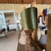 LAMPE BOIS TOURNÉ ABAT-JOUR VERT