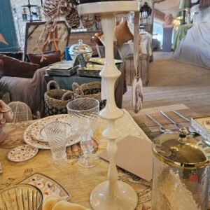 BOUGEOIR BLANC METAL