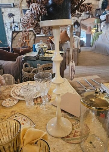 BOUGEOIR BLANC METAL